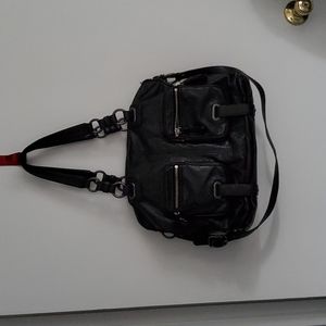 Coach Black Leather Shoulder Bag with Matching Wristlet Wallet